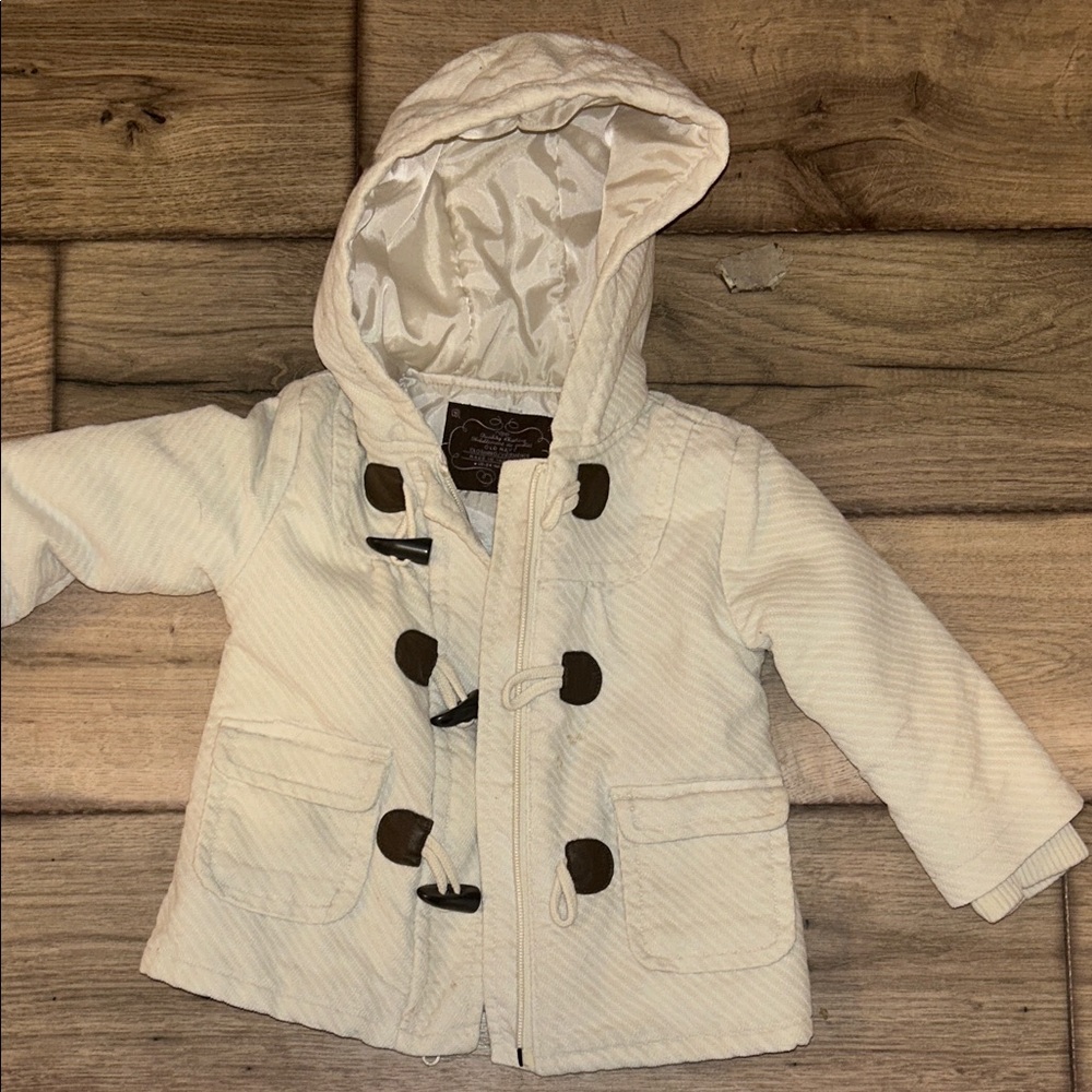 Old Navy Cream Hooded Toggle Jacket